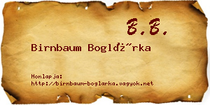 Birnbaum Boglárka névjegykártya